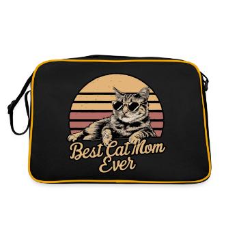 Best Cat Mom ever, Retro Sunset - Retro Bag - black/gold - Back