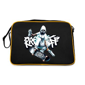 Skater sprayer girl Graffiti Sk8 - raffstaff ® - Retro Bag - black/gold - Back