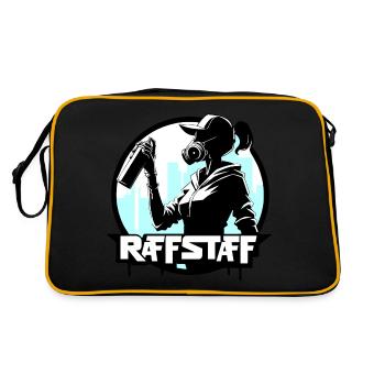 Sprayer Girl Graffiti Tag Sk8 Skate - raffstaff ® - Retro Tasche - Schwarz/Gold - Hinten