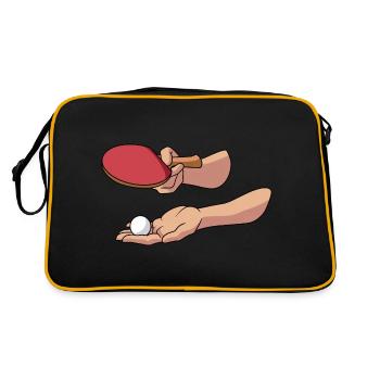 Serve Table tennis ball Table tennis player - Retro Bag - black/gold - Back