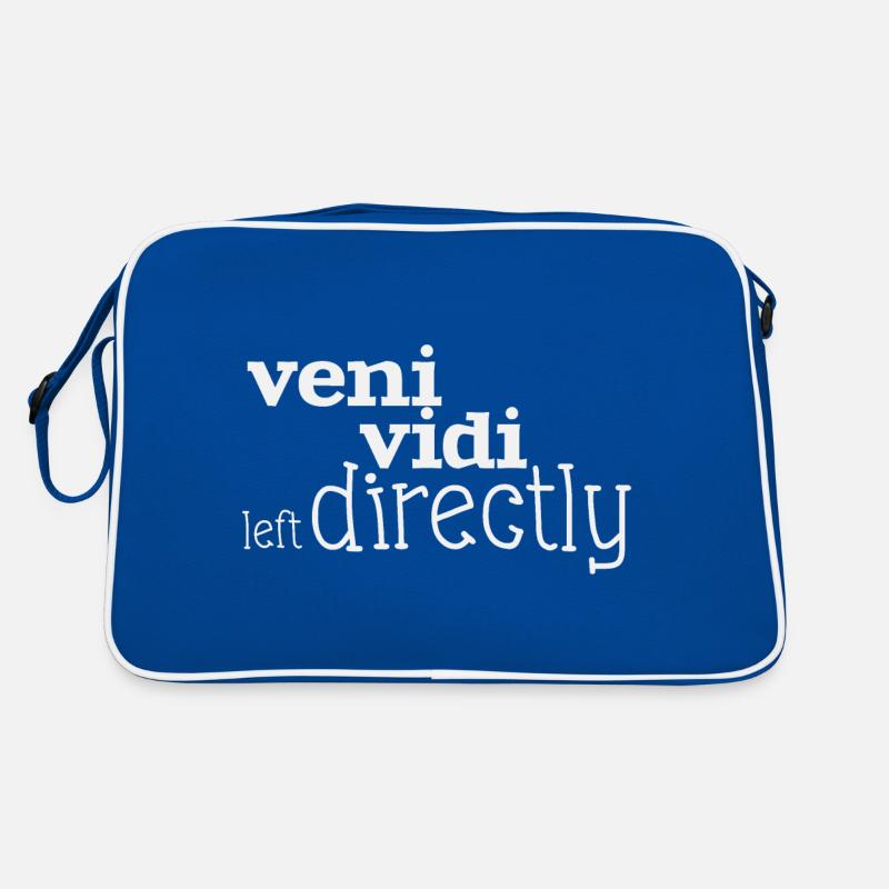 veni vidi left directly weiß Retro Tasche
