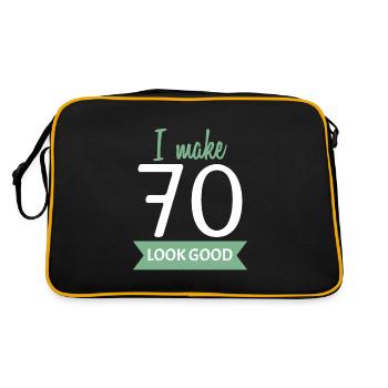 70th birthday saying - Retro Bag - black/gold - Back