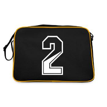 2 Jahre Trikot Nummer 2 T-shirt Nummer 2 - Retro Tasche - Schwarz/Gold - Hinten