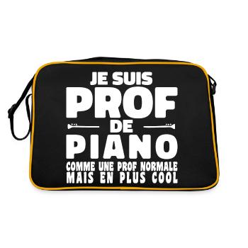 Je suis Prof de Piano Comme Une Prof Normale Mais - Sac Retro - noir/or - Dos