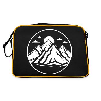 Mountains Nature Mountains Silhouette - Retro Bag - black/gold - Back