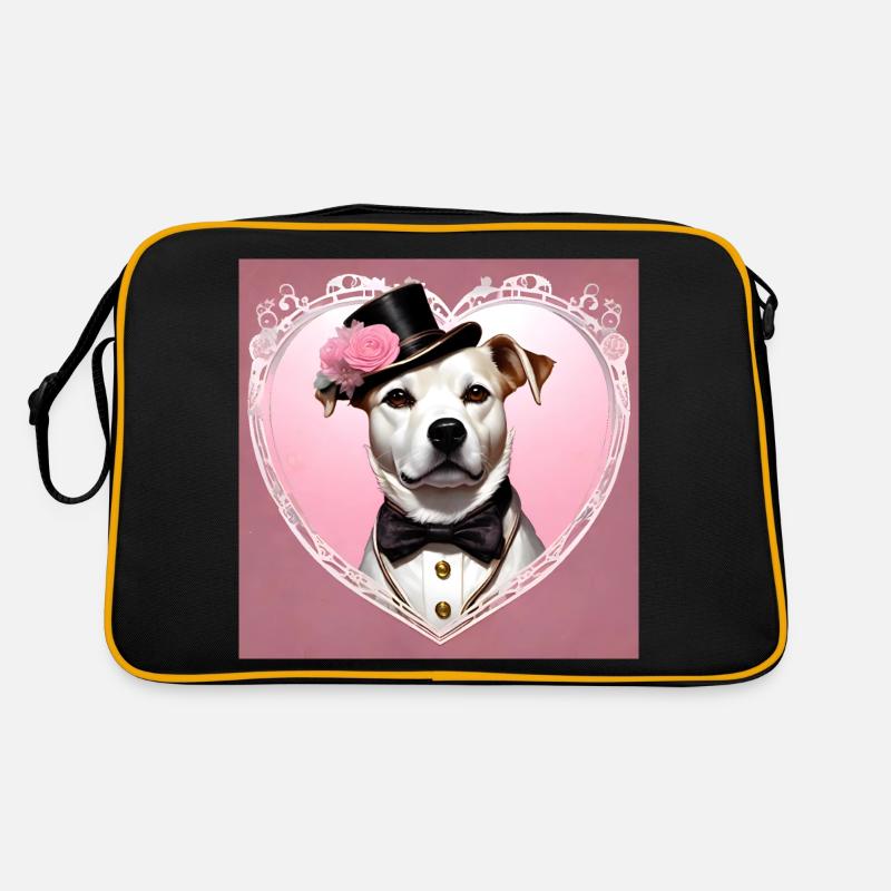 Steampunk Art design Hund mit Hut und Fliege Retro Tasche