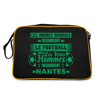 les vrais hommes regardent nantes club de foot - Sac Retro - noir/or - Dos