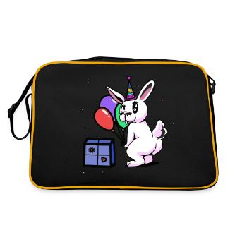 Bunny Birthday Congratulations Celebrations - Retro Bag - black/gold - Back
