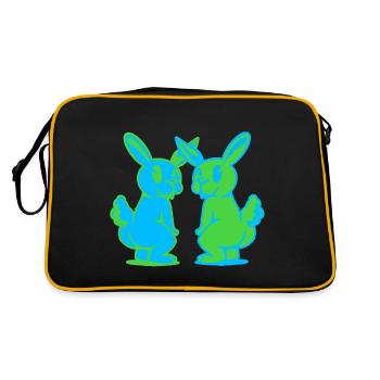Bunny, Rabbit, Retro Rabbit, Rodent, Rodent Child - Retro Bag - black/gold - Back