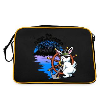 Lapin, Pirate, Boucanier, Piraterie, Fantaisie, Marin - Sac Retro - noir/or - Dos