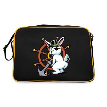 Lapin, Pirate, Boucanier, Piraterie, Fantaisie, Marin - Sac Retro - noir/or - Dos