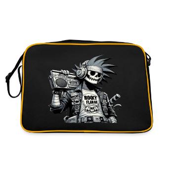 Squelette musique getto blaster - Sac Retro - noir/or - Dos