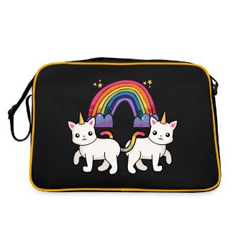 Chat Licorne Arc-en-ciel Chats Enfants - Sac Retro - noir/or - Dos