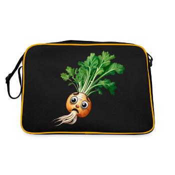 Turnips Garden Gardening Vegetables Hobby Gardeners - Retro Bag - black/gold - Back