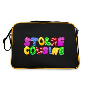 Baby Eltern Kind Geschenk Cousine Geburt Mama Papa - Retro Tasche - Schwarz/Gold - Hinten