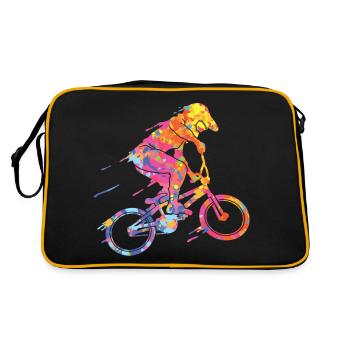 BMX Colorful Paint Graphic Biker Freestyle Racing - Sac Retro - noir/or - Dos