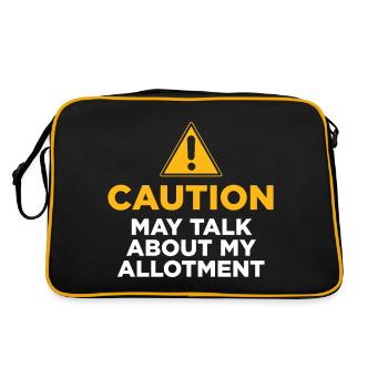 Caution May Talk About My Allotment - Retro Bag - black/gold - Back