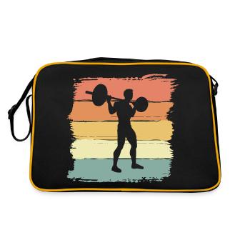 Weight Training Fitness Weights Lifting Retro Vintage - Retro Bag - black/gold - Back