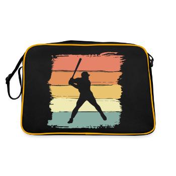 Baseball retro vintage Baseball Legende - Retro Tasche - Schwarz/Gold - Hinten