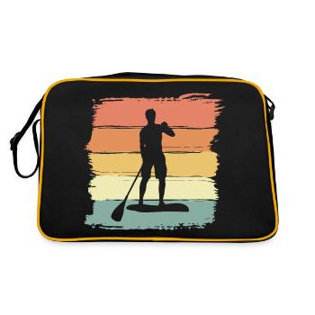 Paddleboard vintage retro paddleboard pose - Sac Retro - noir/or - Dos