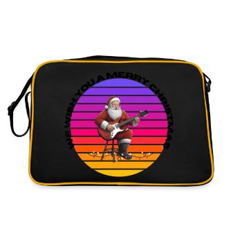 We wish you a Merry Christmas - Retro Tasche - Schwarz/Gold - Hinten