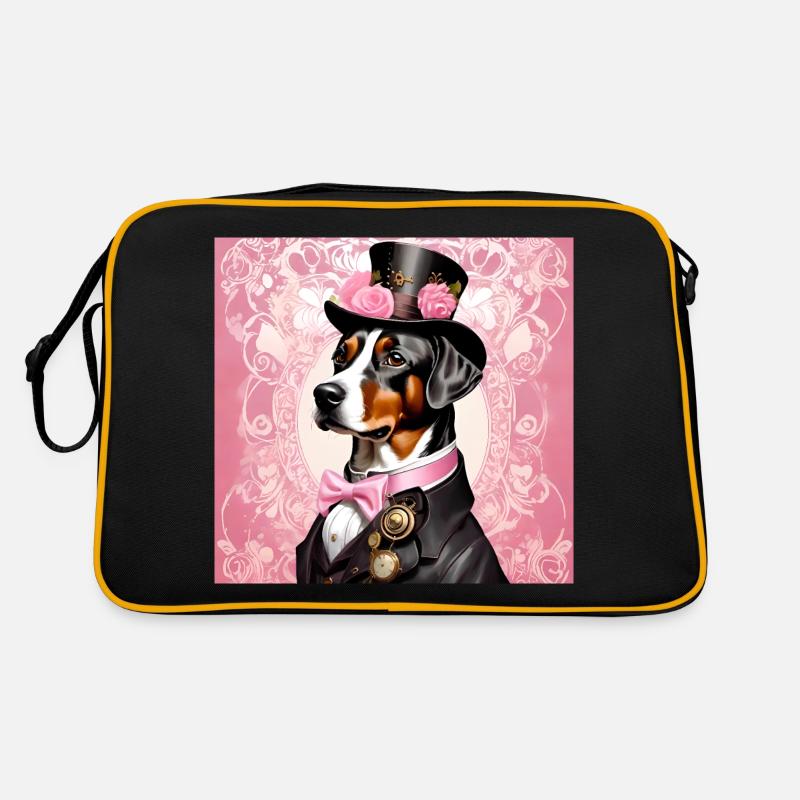 Steampunk Art design Hund mit Hut Retro Tasche