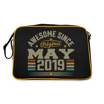 Vintage Mai 2019 Mai 2019 né en Mai 2019 Original - Sac Retro - noir/or - Dos