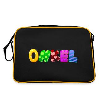 Baby Eltern Kind Geschenk Onkel Geburt Mama Papa - Retro Tasche - Schwarz/Gold - Hinten