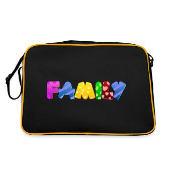Baby Eltern Kind Geschenk Sprüche Geburt Mama Papa - Retro Tasche - Schwarz/Gold - Hinten