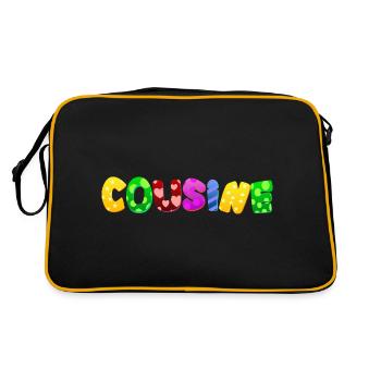 Baby Eltern Kind Geschenk Sprüche Geburt Mama Papa - Retro Tasche - Schwarz/Gold - Hinten