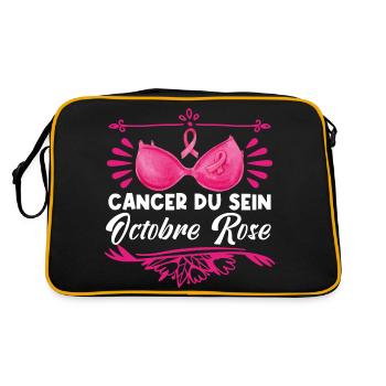Cancer Du Sein Octobre Rose. - Sac Retro - noir/or - Dos