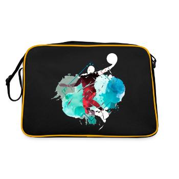 Basketball Basketballspieler Dunking Splash Bunt - Retro Tasche - Schwarz/Gold - Hinten