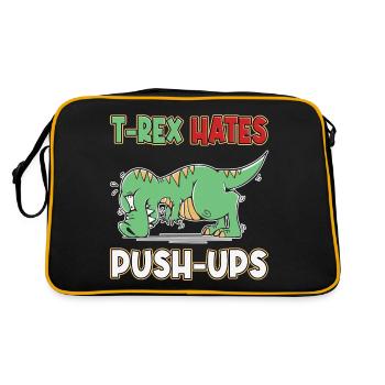 T-Rex Hates Push-ups Push-ups Funny Humor - Retro Bag - black/gold - Back