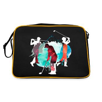 Golf Golfing Golfer Sport Hobby Club Bunt - Retro Bag - black/gold - Back