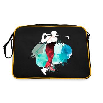 Golf Golfing Golfer Sport Hobby Club Bunt - Retro Bag - black/gold - Back