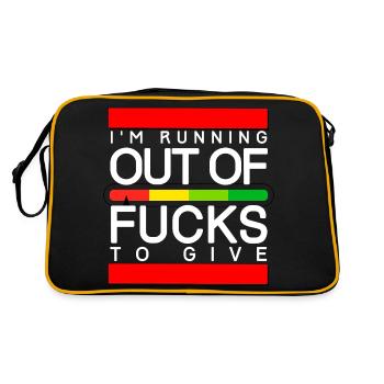 Mir gehen die Ficks aus, die ich geben kann - Retro Tasche - Schwarz/Gold - Hinten