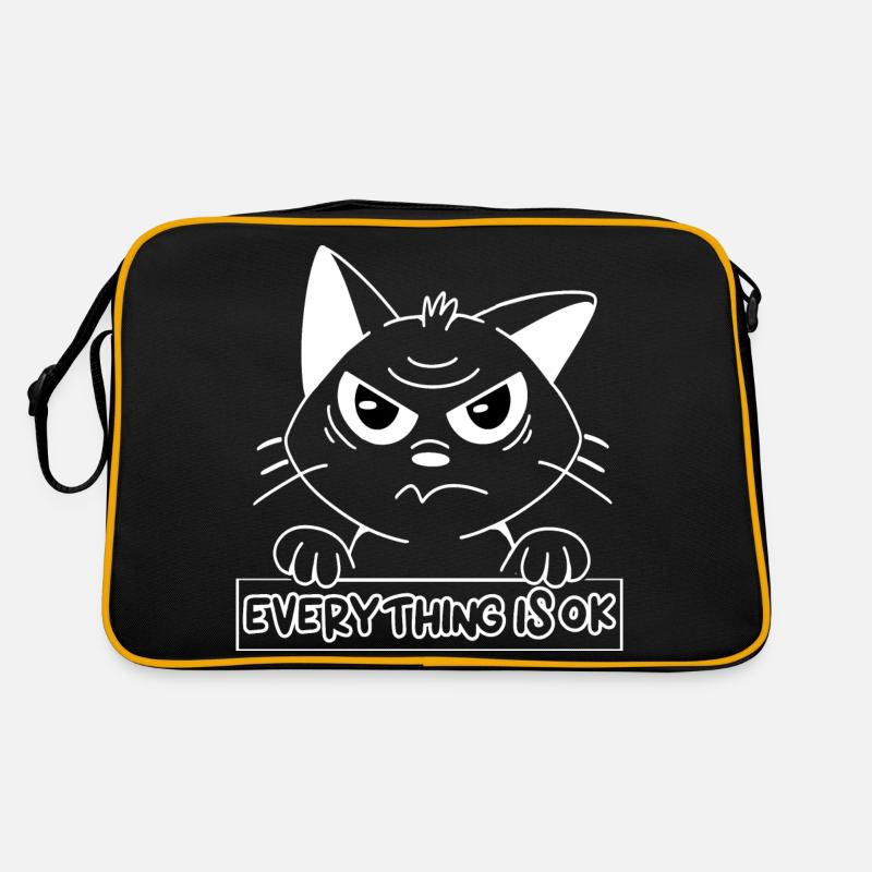 Cat EVERYTHING IS OK Retro Bag