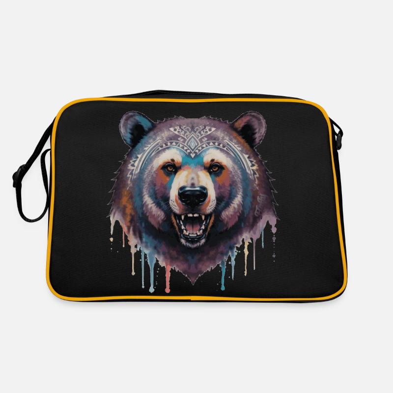 Ours tribal - Sac Retro - noir/or