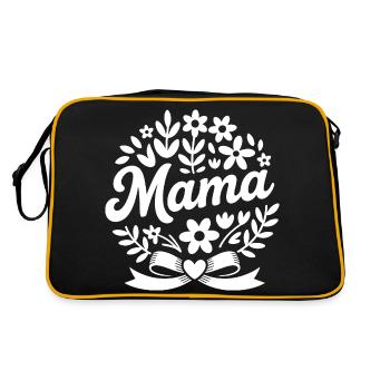 Mama Mutter Muttertaggeschenk - Retro Tasche - Schwarz/Gold - Hinten