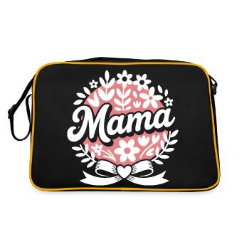 Mama Mutter Muttertaggeschenk - Retro Tasche - Schwarz/Gold - Hinten