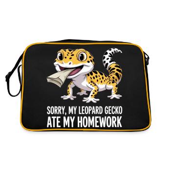 Leopard Gecko Leopard Gecko Reptile Terraristics - Retro Bag - black/gold - Back