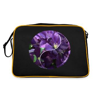 Flowers yin yang - Retro Bag - black/gold - Back
