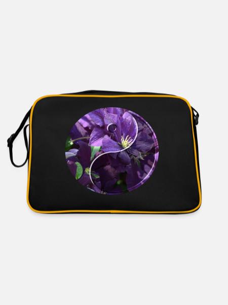 Flowers yin yang - Retro Bag - black/gold