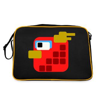 Red Bird PixelArt - Retro Bag - black/gold - Back