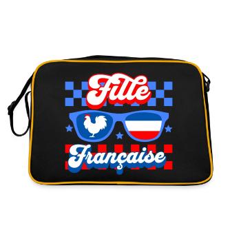 Fille Française Femme Fière D'Être Française - Sac Retro - noir/or - Dos