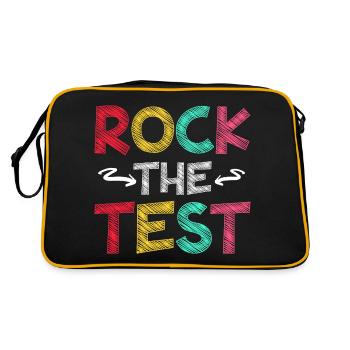 Rock The Test Motivation Étudiant Enseignant - Sac Retro - noir/or - Dos