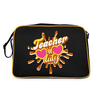 Lehrer in den Sommerferien - Retro Tasche - Schwarz/Gold - Hinten