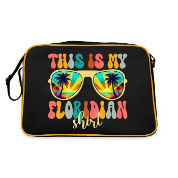 Liebt Florida Sommerferien - Retro Tasche - Schwarz/Gold - Hinten