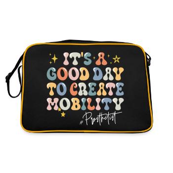 Ein guter Tag Motivation für Orthopädietechniker - Retro Tasche - Schwarz/Gold - Hinten
