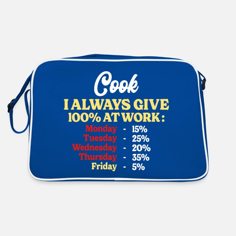 100% At Work Funny Cook Quote Retro Bag
